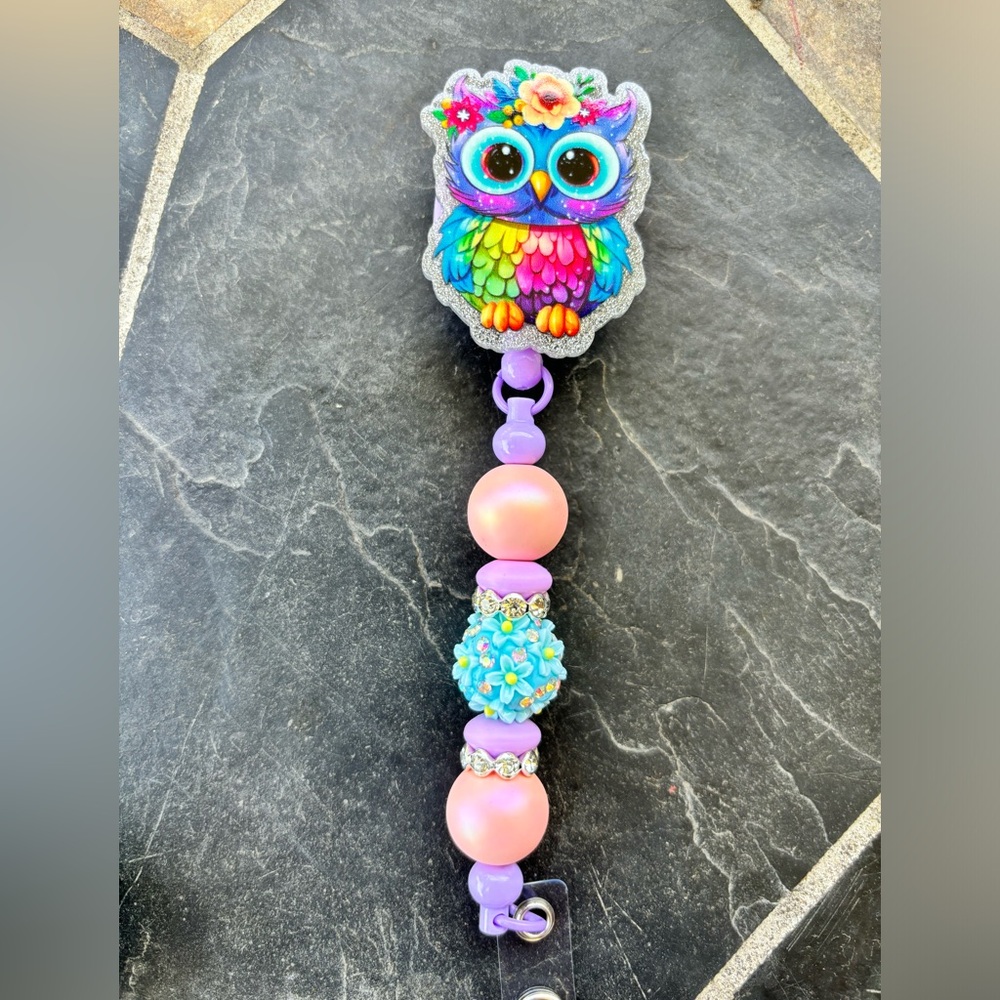Beaded badge reel